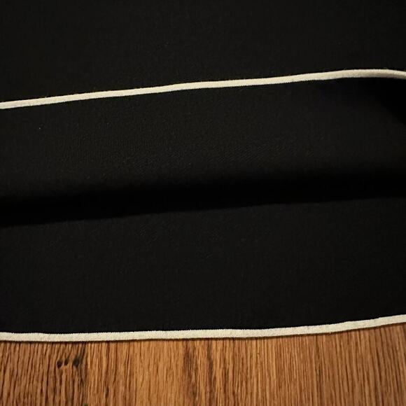 Oak + Fort black white knit mini skirt a line small casual relaxed welt pockets - Picture 4 of 9